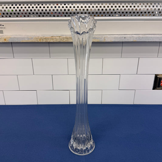 Clear Glass Swung Vase 17”
