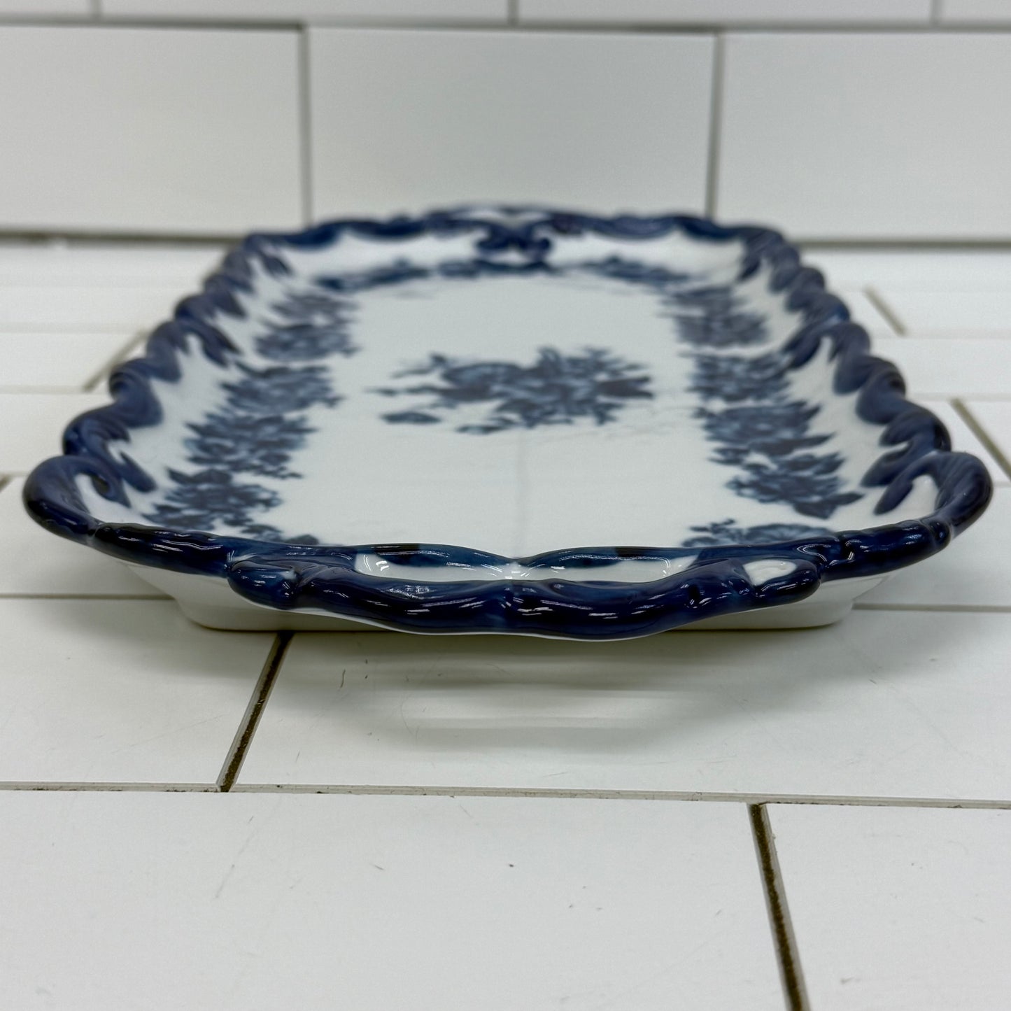 Floral Handled Vanity Tray, Porcelain