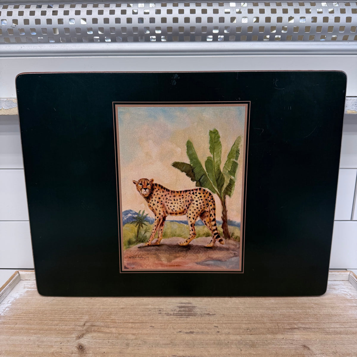 Lady Clare African Animal Green Felt Backed Placemats Set of 4