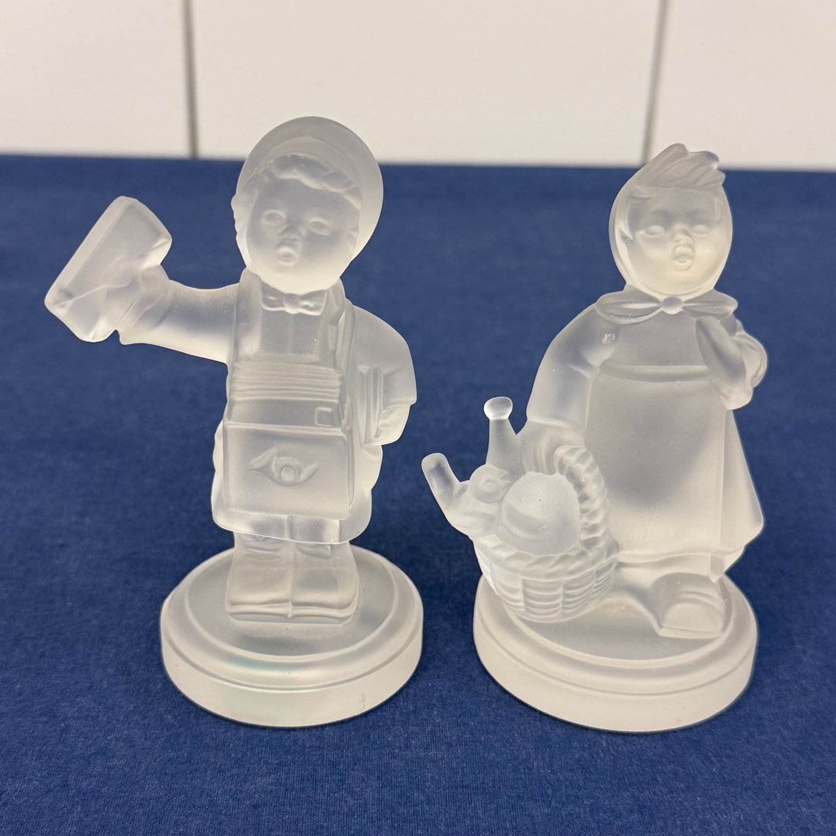 Goebel Germany Frosted Crystal Figurines Set of 7