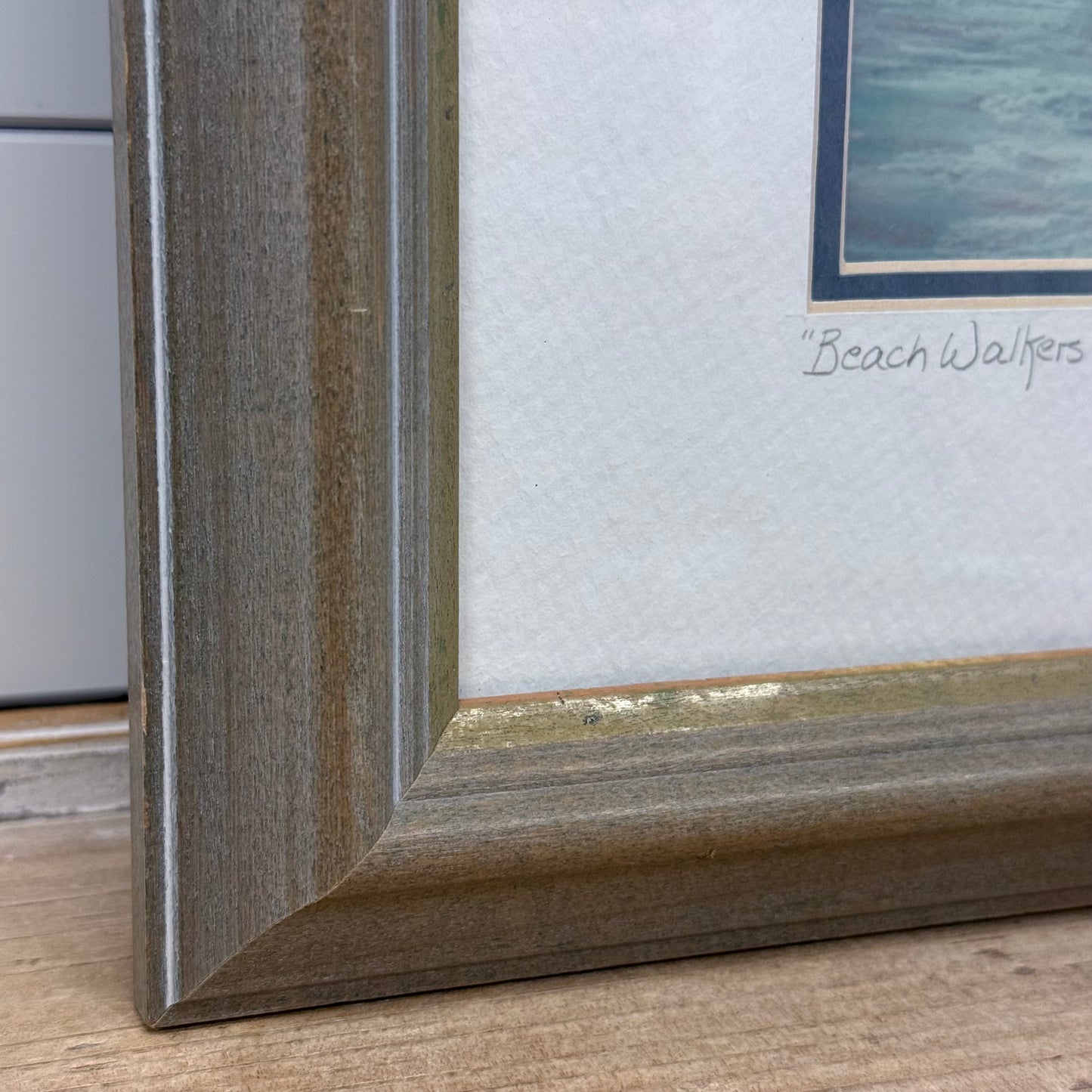 Barbara Pappendick Beach Walkers Framed Art Print, Signed 1994
