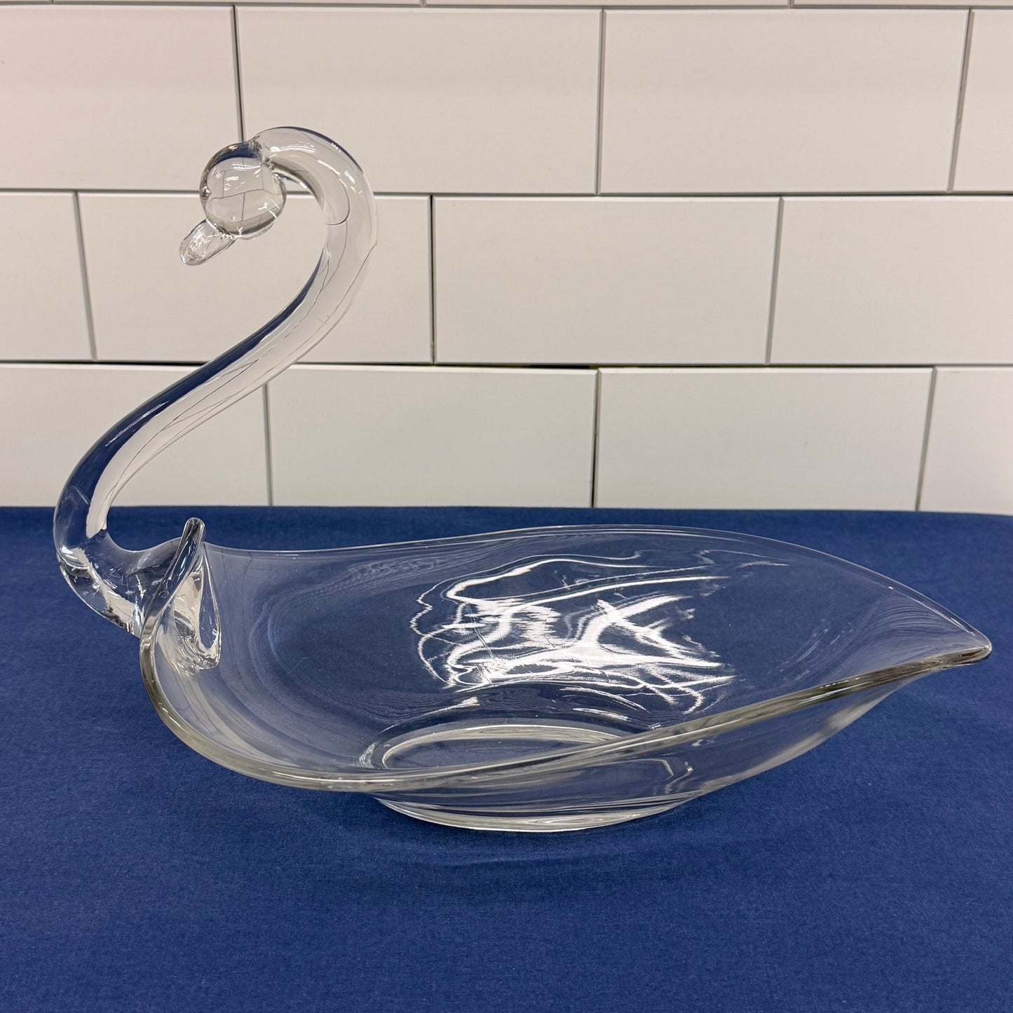 Duncan & Miller Glass Swan Dish