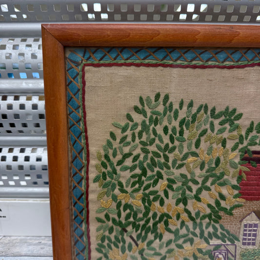 Old Williamsburg Raleigh Tavern Framed Embroidery Art