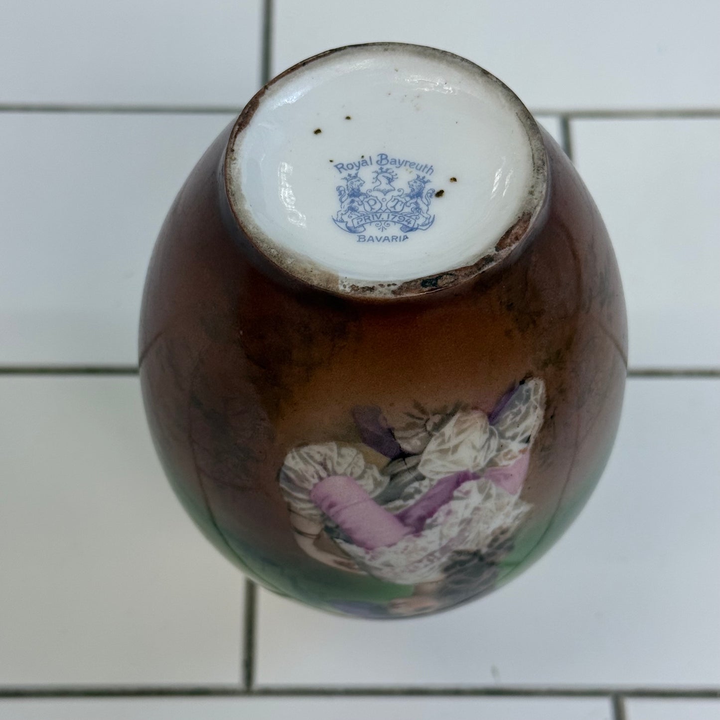 Royal Bayreuth Bud Vase Portrait Bavarian Antique Porcelain