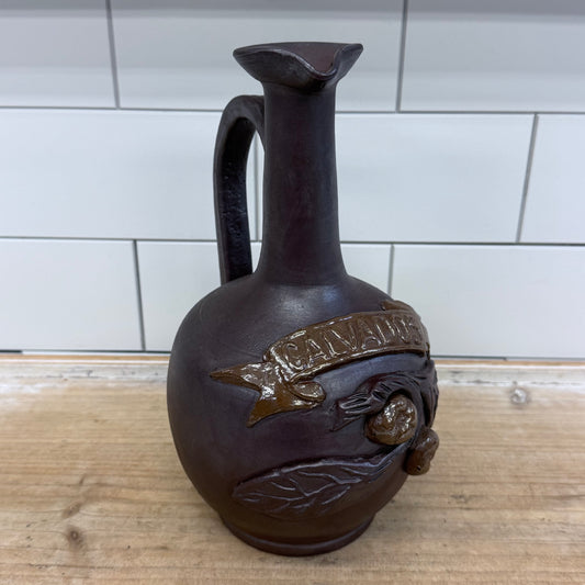 French Calvados Apple Brandy Ceramic Jug France 1960s-70s