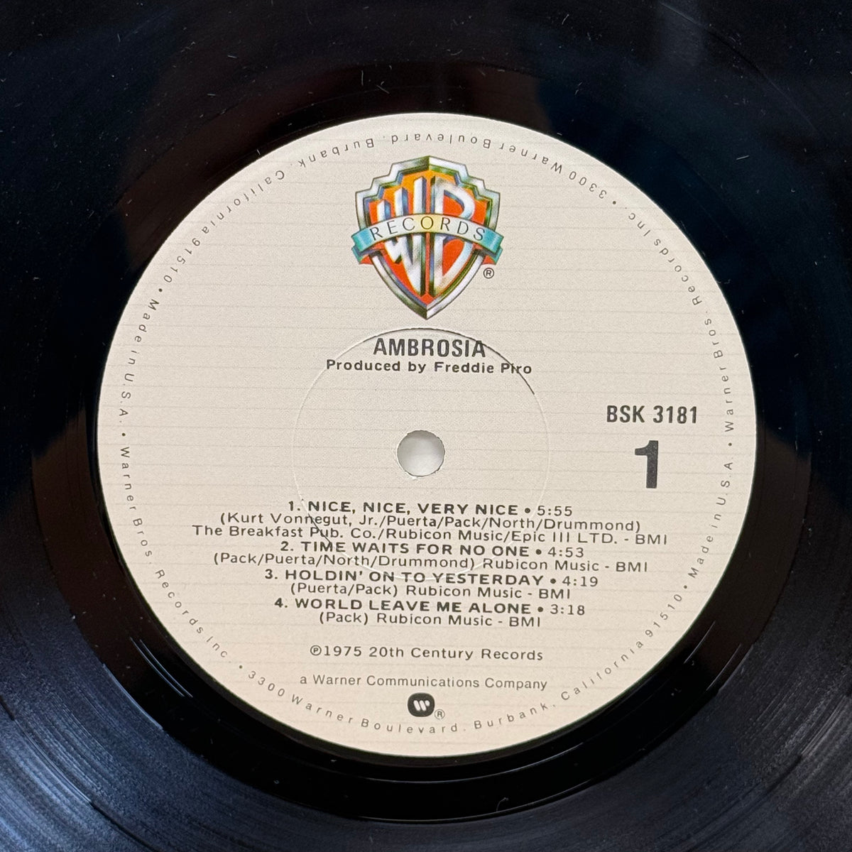 Ambrosia Ambrosia Vinyl LP 1975 - BSK 3181