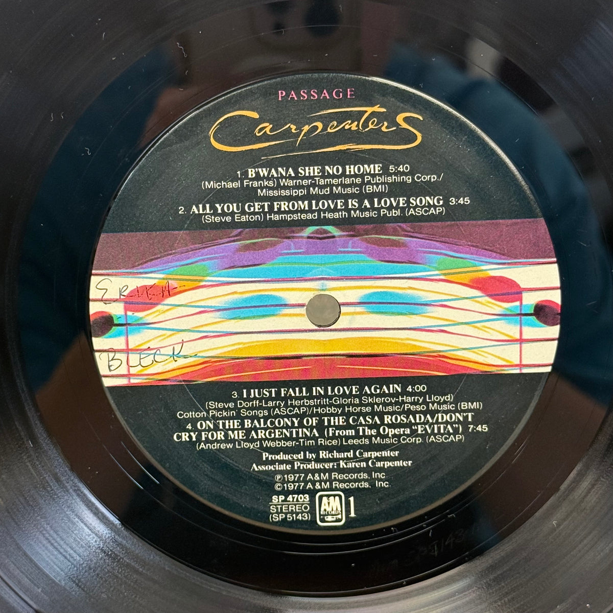 Carpenters Passage Vinyl LP 1977 - SP-4703