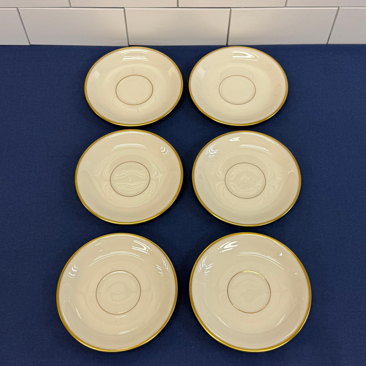 Lenox Mansfield Teacups & Saucers Set of 6 circa 1950