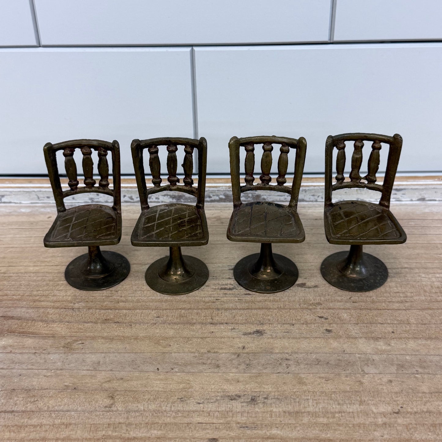 Miniature Brass Dollhouse Furniture & Decor Lot of 14 Pieces