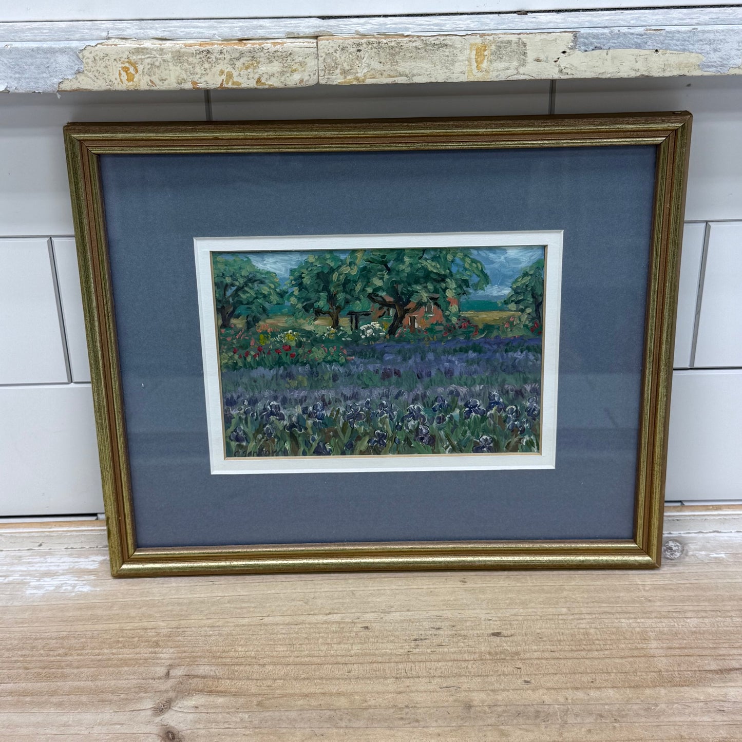 Flower Field Framed Art Print Signed C Sanford