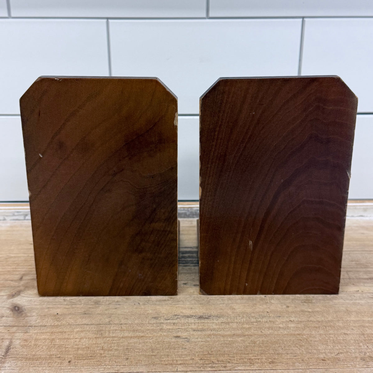 Carved Wood Bear Bookends Rustic Lodge Folk Art Pair