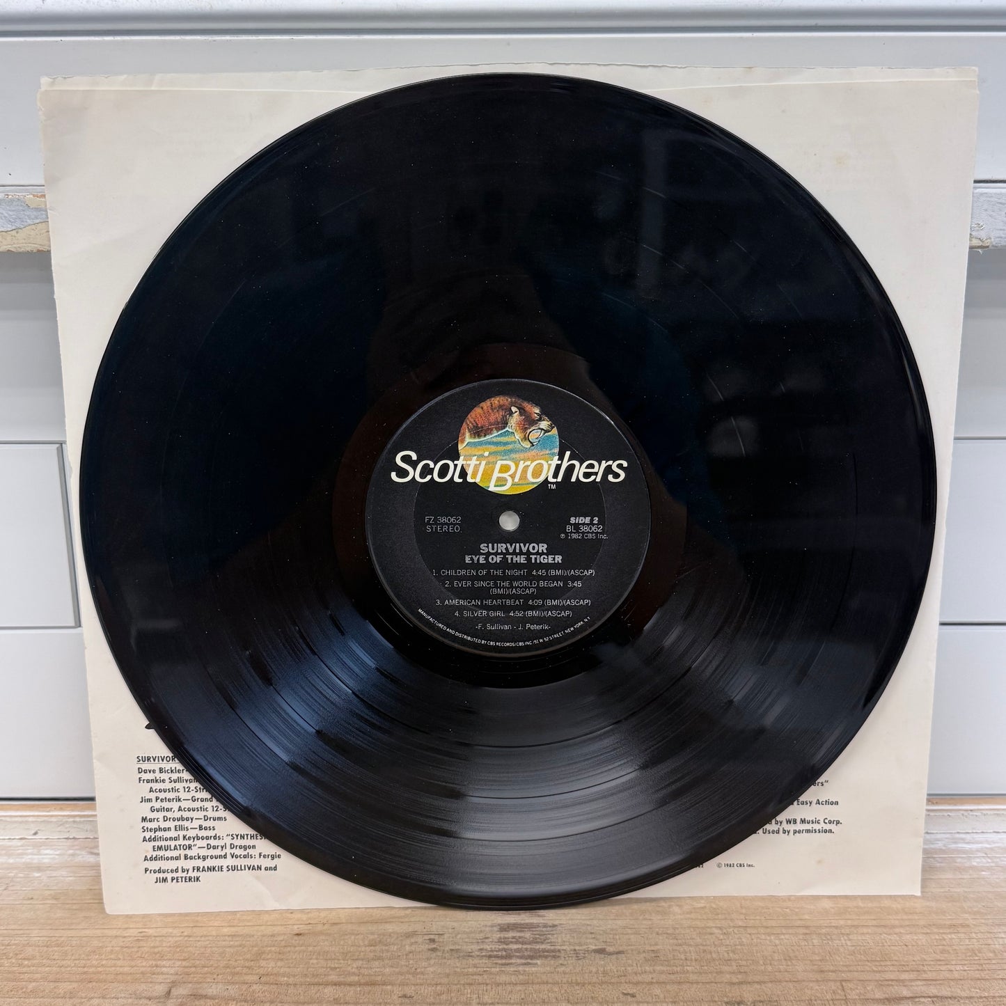 Survivor Eye of the Tiger Vinyl Record 1982 #FZ 38062
