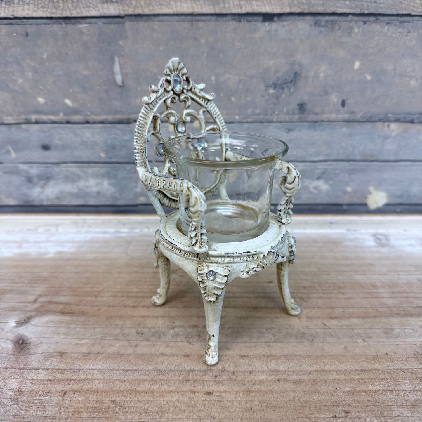 Ornate Cast Iron Chair Votive Candle Holder