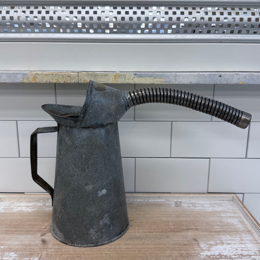 Dover Galvanized Oil Can with Flexible Spout, 2 Quarts
