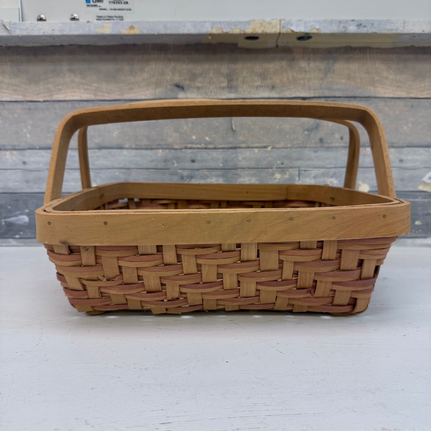 Woven Handled Wooden Basket