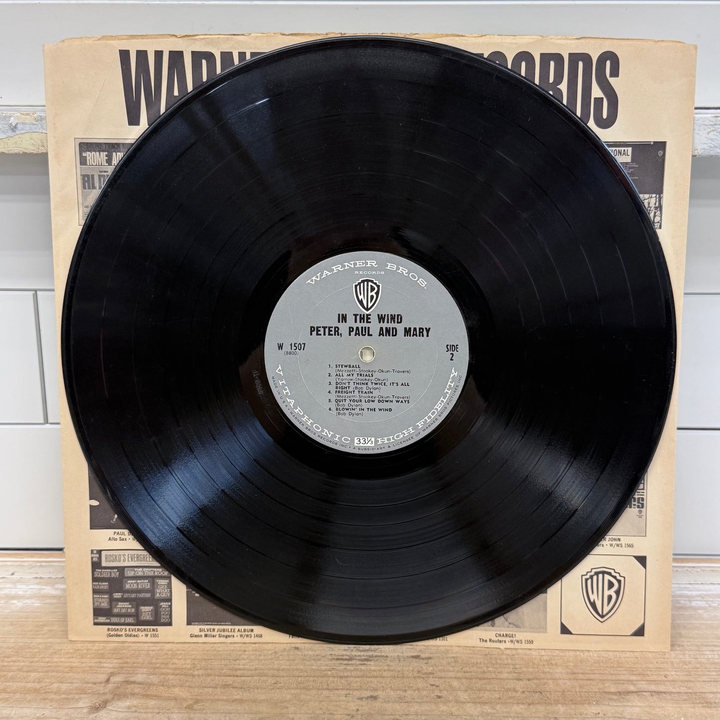 Peter, Paul and Mary In the Wind Vinyl Record LP 1963 #W 1507
