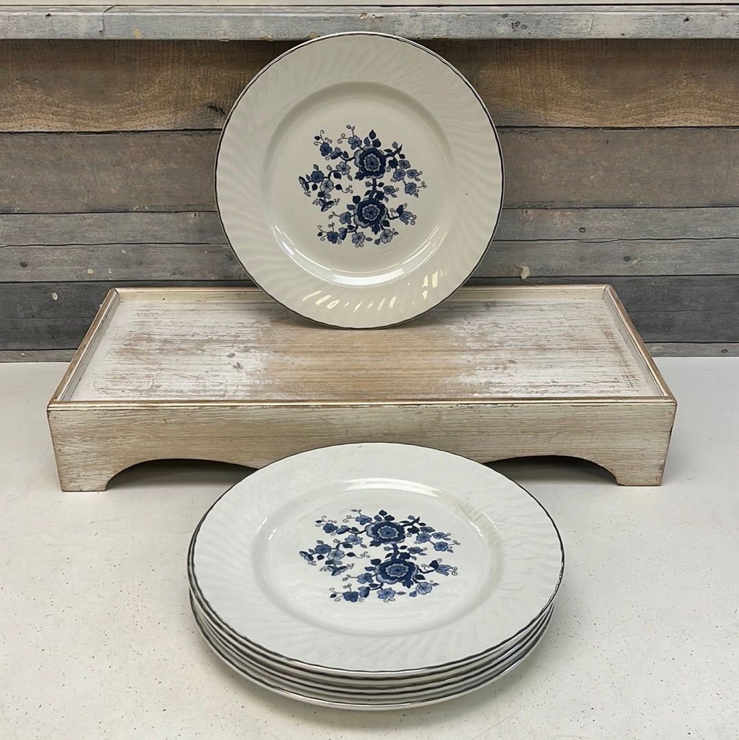 Wedgwood Royal Blue Ironstone Plates 10”, Set of 6