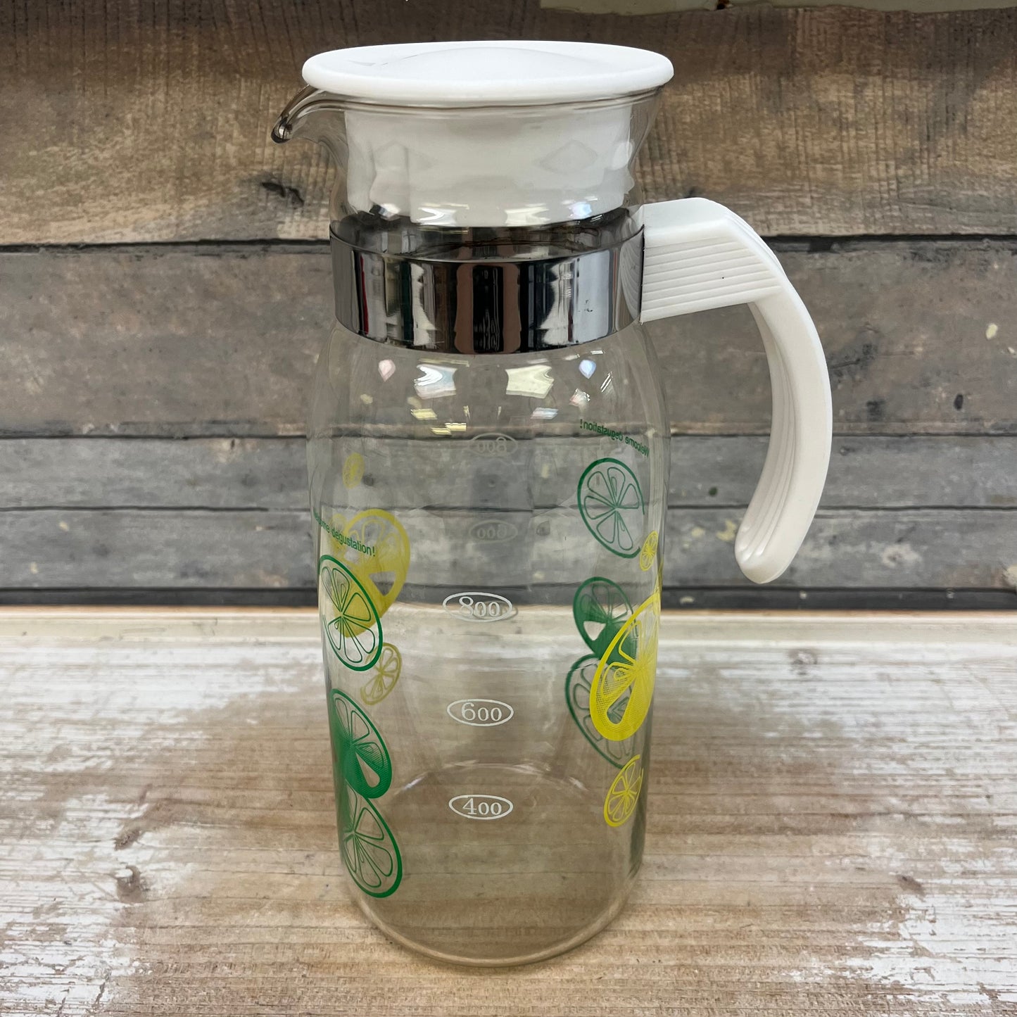 MCM Lemon Lime Glass Juice Carafe, 1 Quart