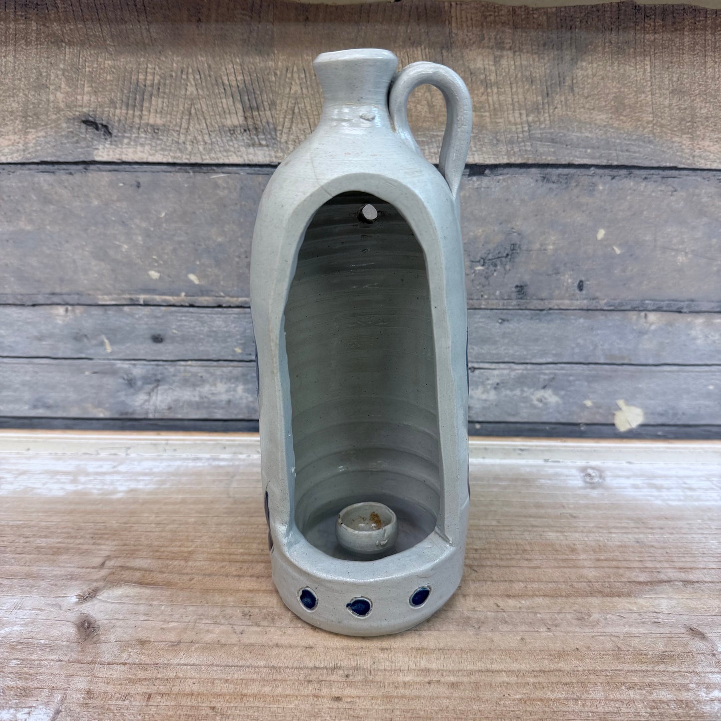 Williamsburg Pottery Salt Glazed Stoneware Jug Candlestick Holder