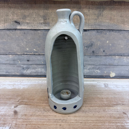 Williamsburg Pottery Salt Glazed Stoneware Jug Candlestick Holder