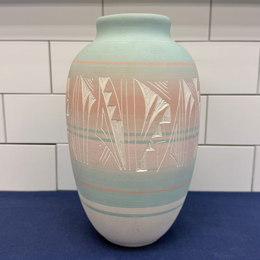 Mesa Verde Pottery Signed Silas Etched Ceramic Vase Colorado