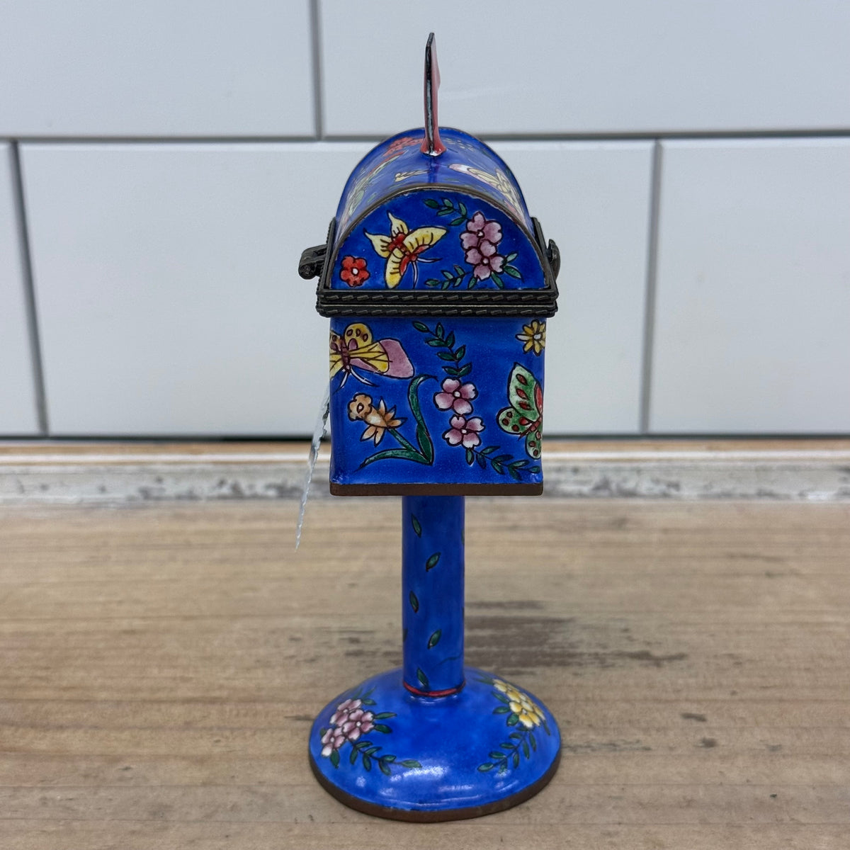 Empress Arts Blue Butterfly Mailbox Trinket Box 2000 with Gift Box