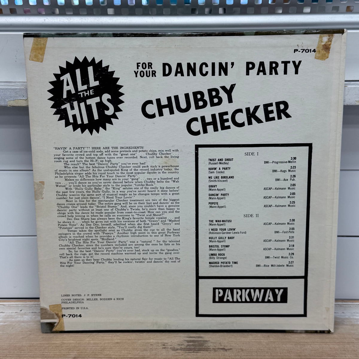 Chubby Checker All the Hits Vinyl Record, 1962 - P-7014