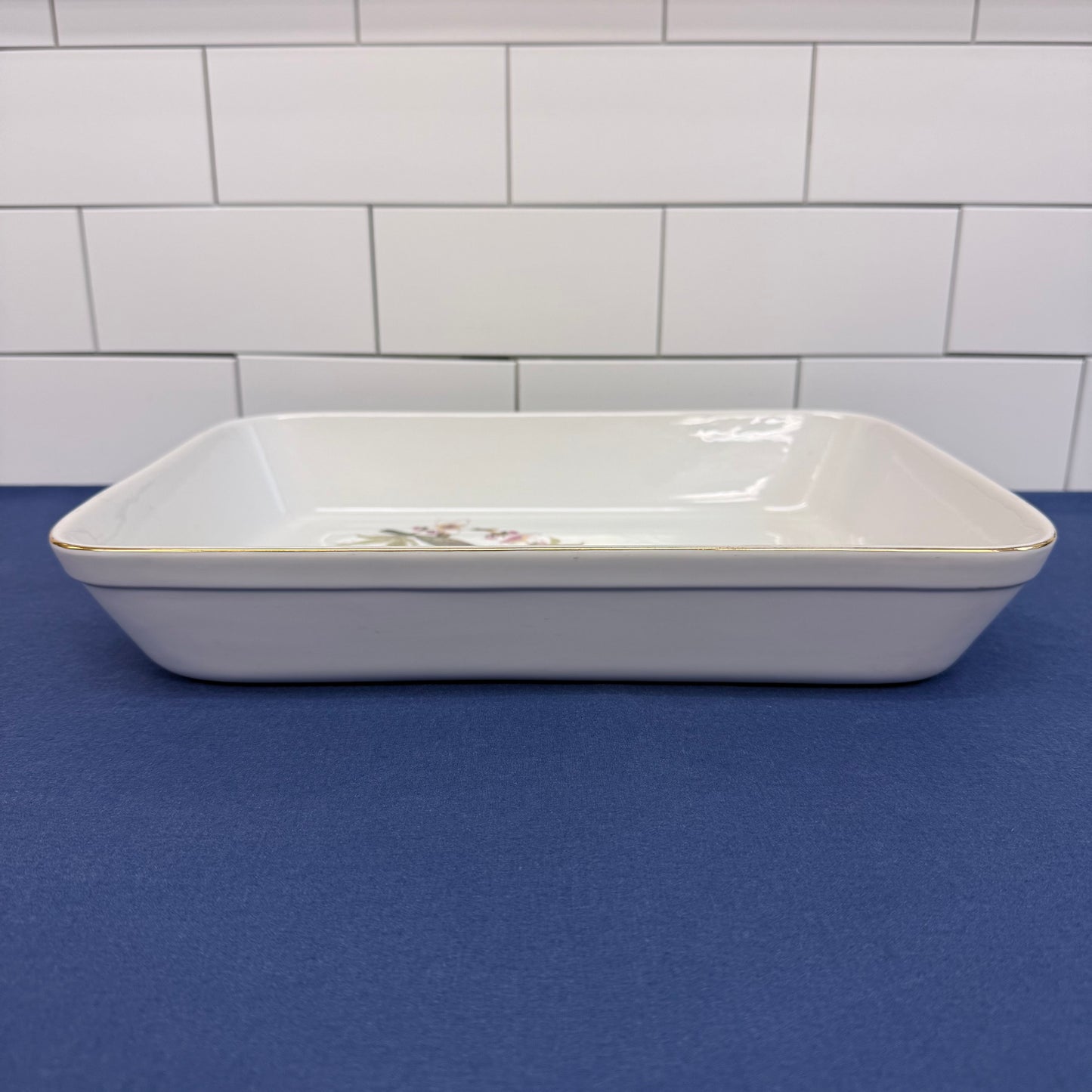 Shafford Chinese Garden Porcelain Baking Dish Japan 1970s