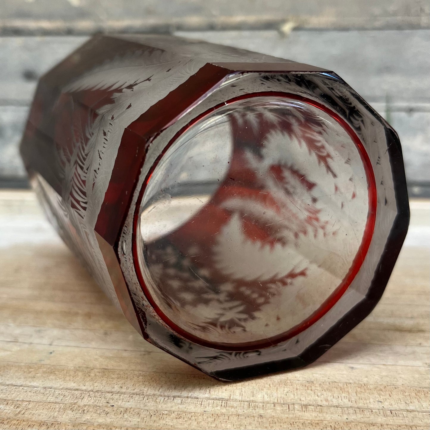 Cut to Clear Botanical Ruby Glass