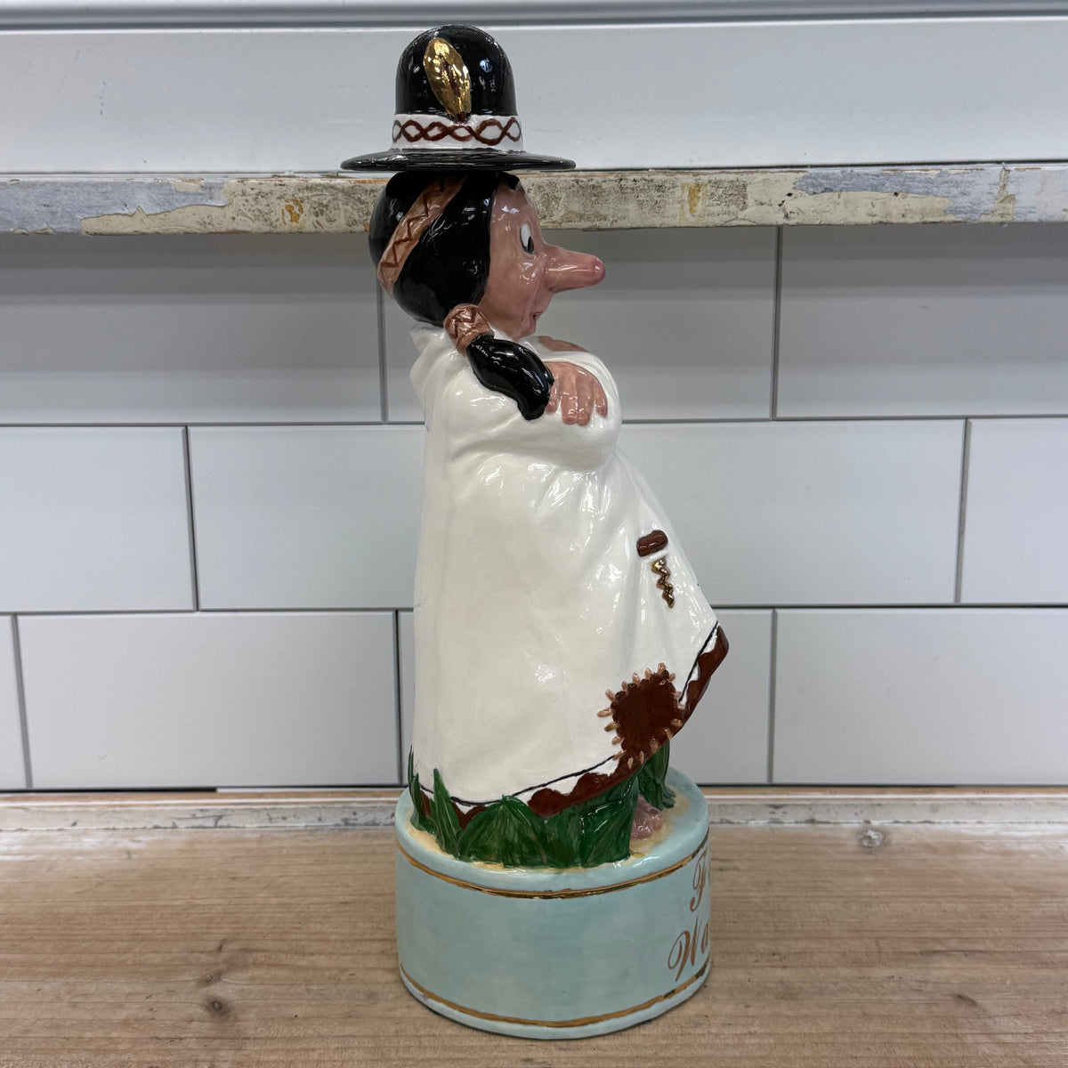 Fire Water Ceramic Figural Decanter R J Ceramics