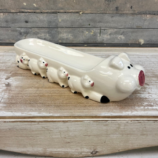 Ron Gordon Designs Pig Family Ceramic Butter Dish