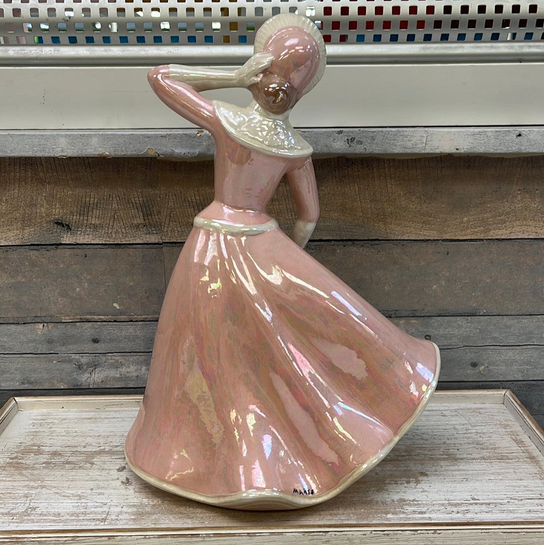 Holland Mold Lady in Pink Figurine 15", 1950s