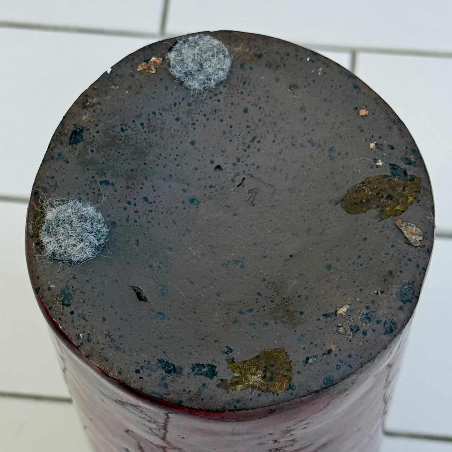 Studio Art Pottery Oxblood Red Glazed Stoneware Vase Handmade