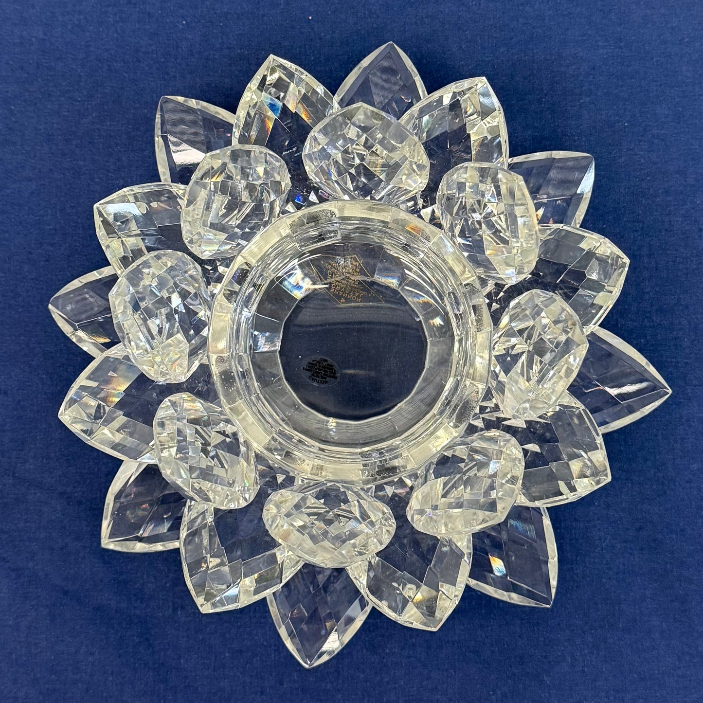 Shannon Godinger Lotus Pillar Candle Holder in Box, Crystal