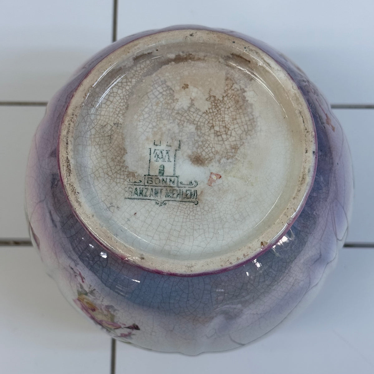 Bonn Franz Anton Mehlem Floral Biscuit Jar c.1890s