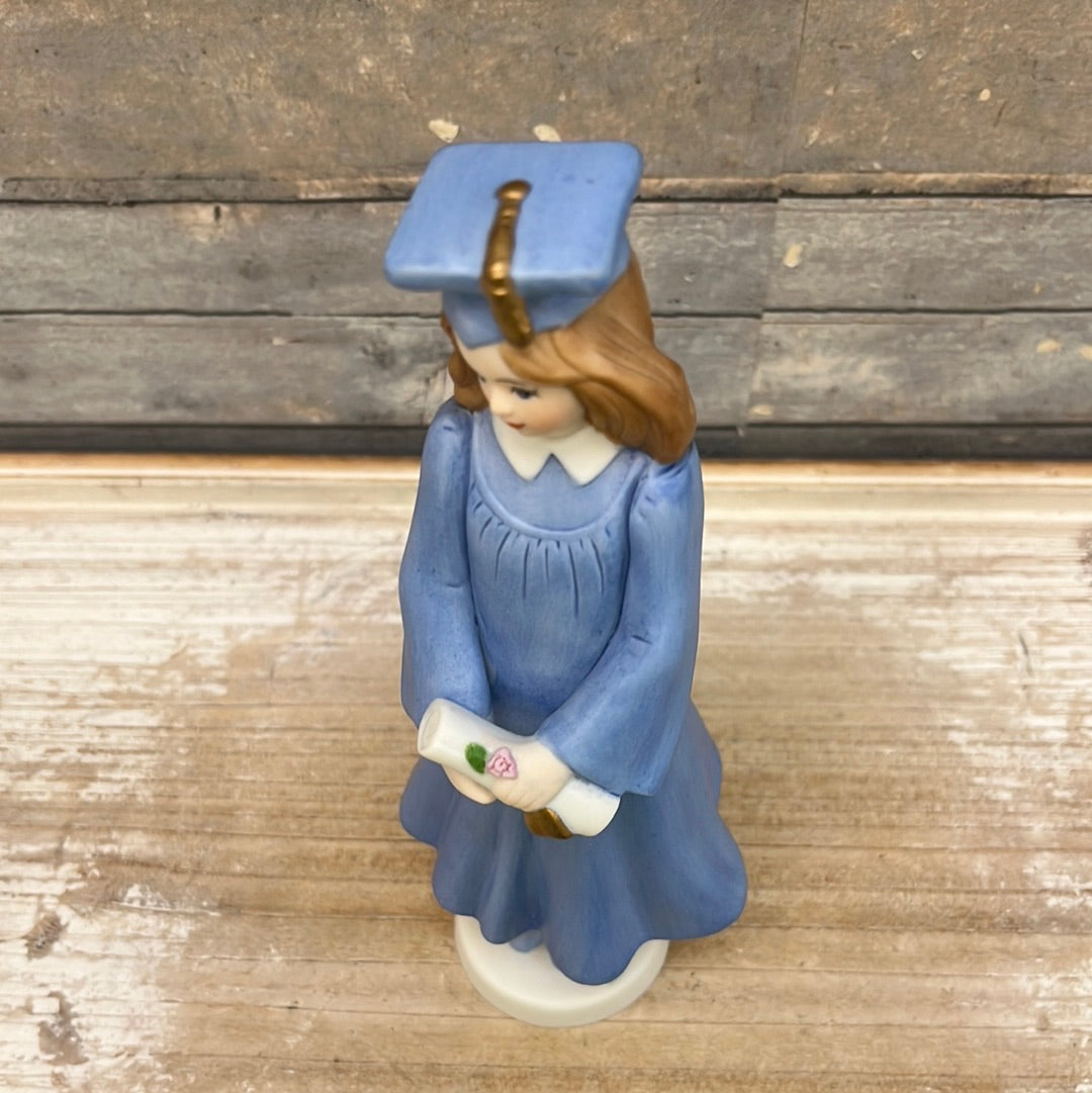 Enesco Growing Up Girls Graduation Porcelain Figurine, 1991