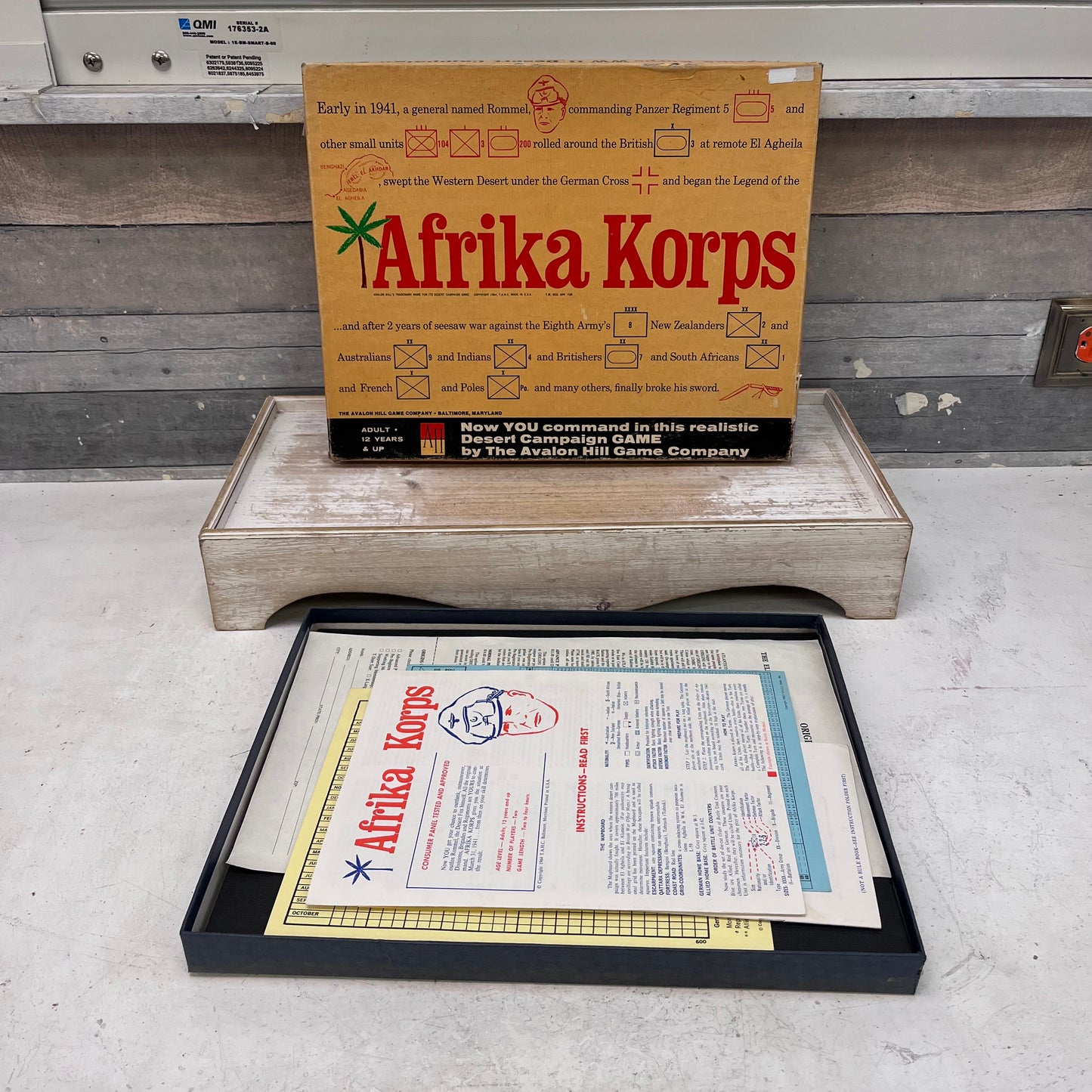 Avalon Hill Afrika Korps Strategy Board Game, 1964
