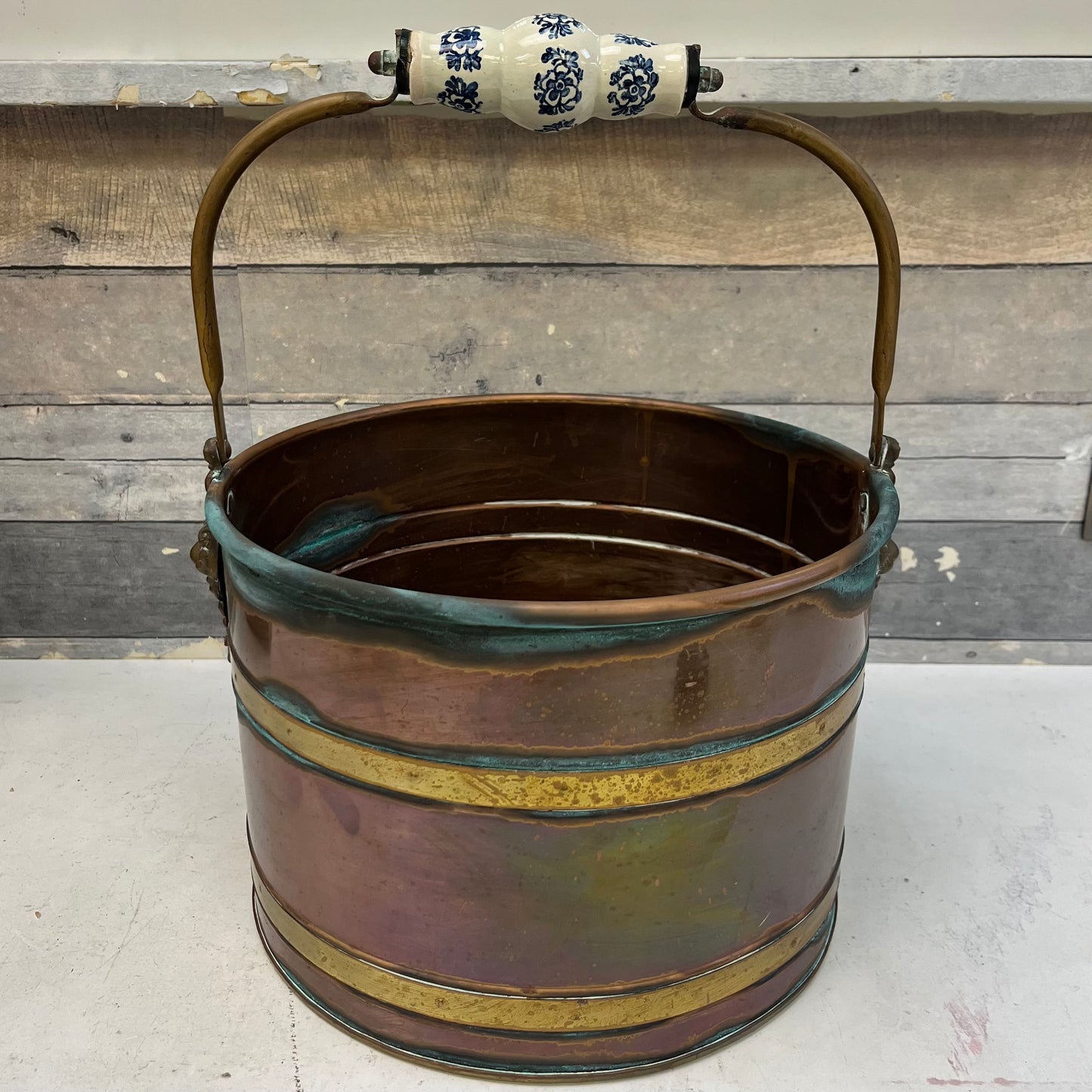 Dutch Copper & Brass Coal Bucket