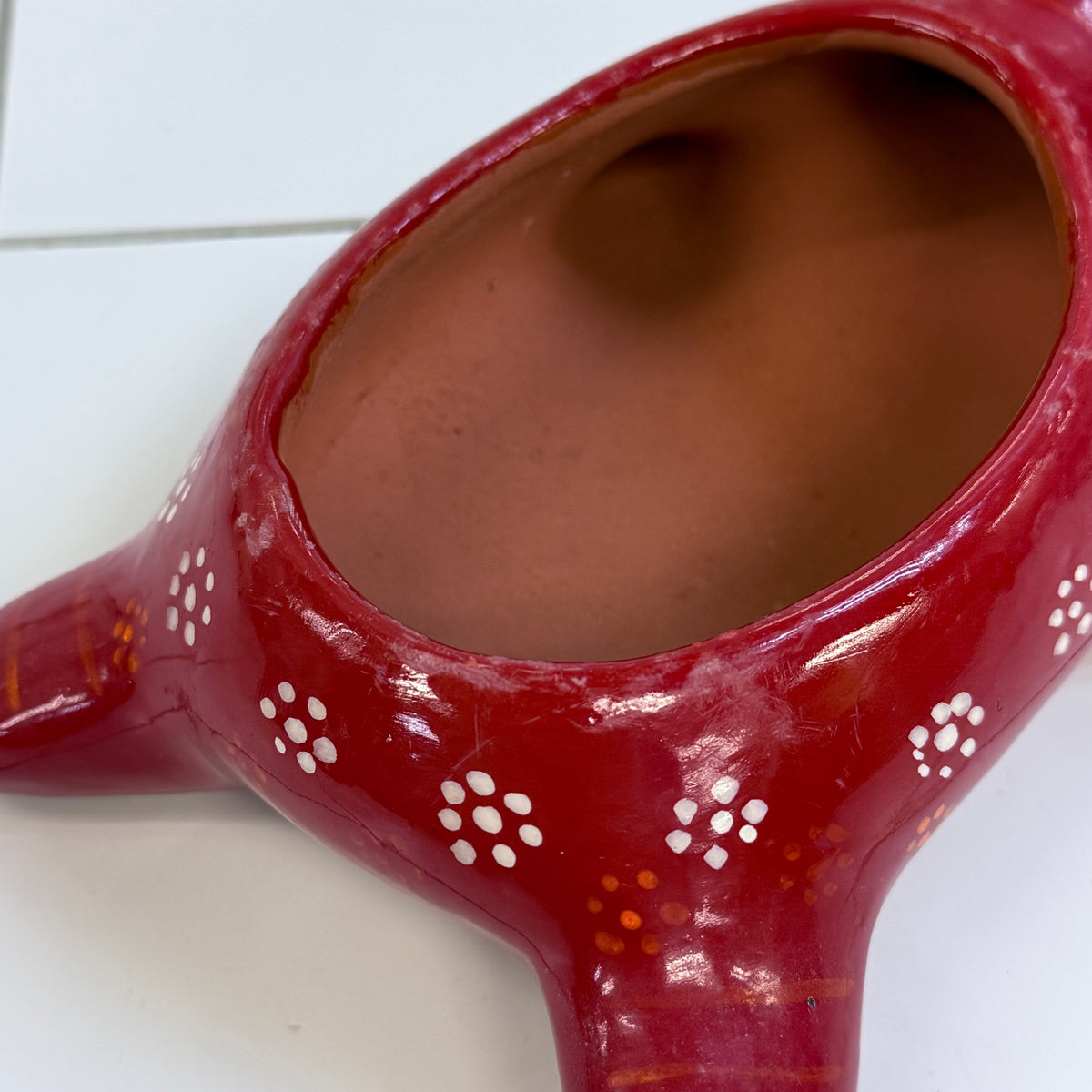 Mexican Folk Art Turtle Ceramic Trinket Box with Lid
