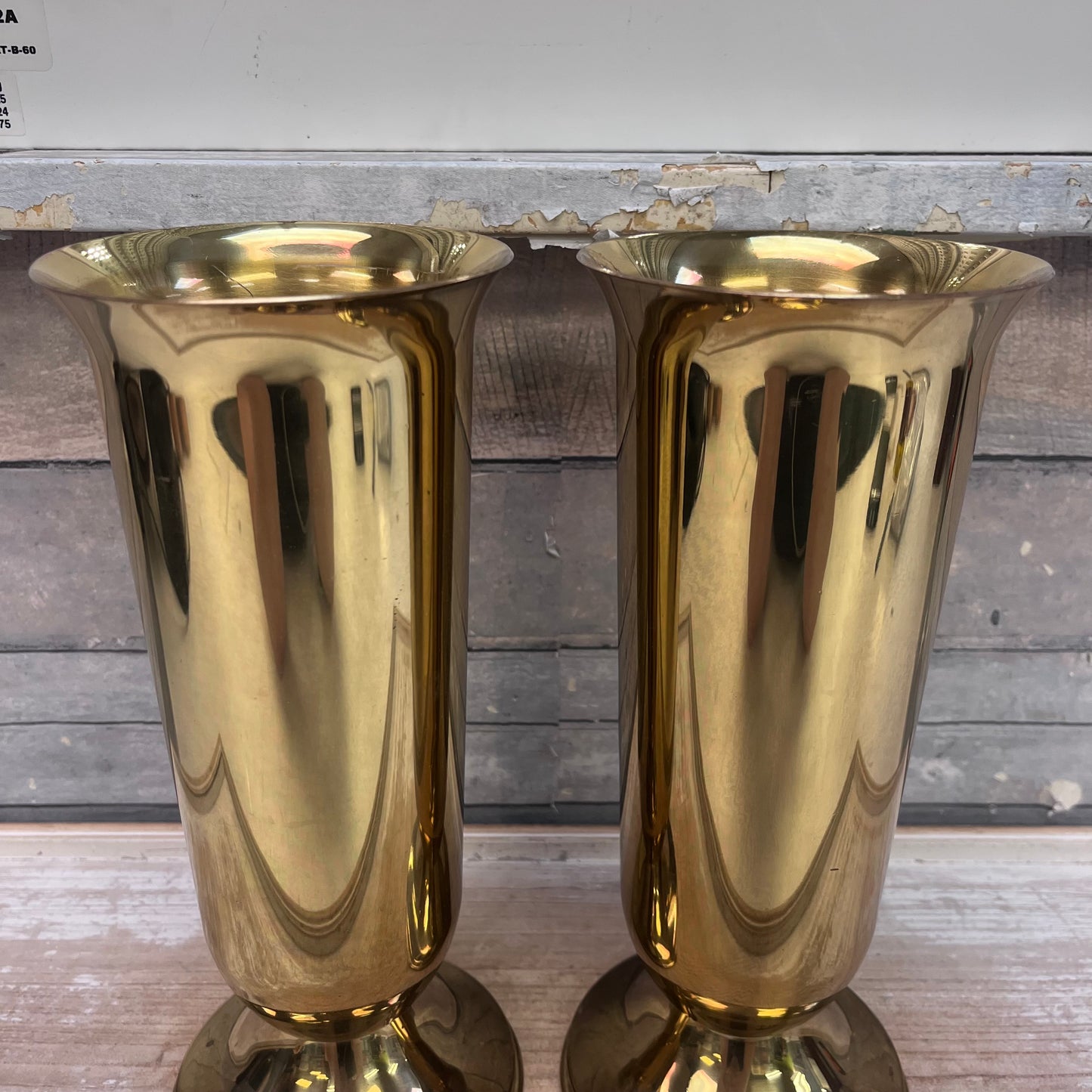 Solid Brass Vases, Set of 2