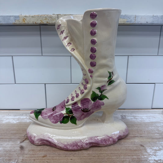 Clinchfield Boot Vase, Artware Pottery Victorian