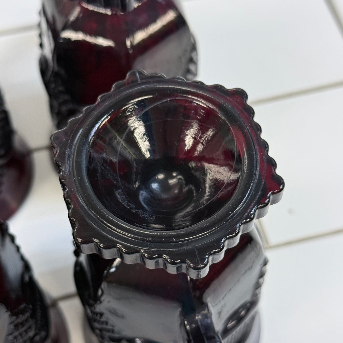 Avon Cape Cod Ruby Red Glass Mugs Set of 4
