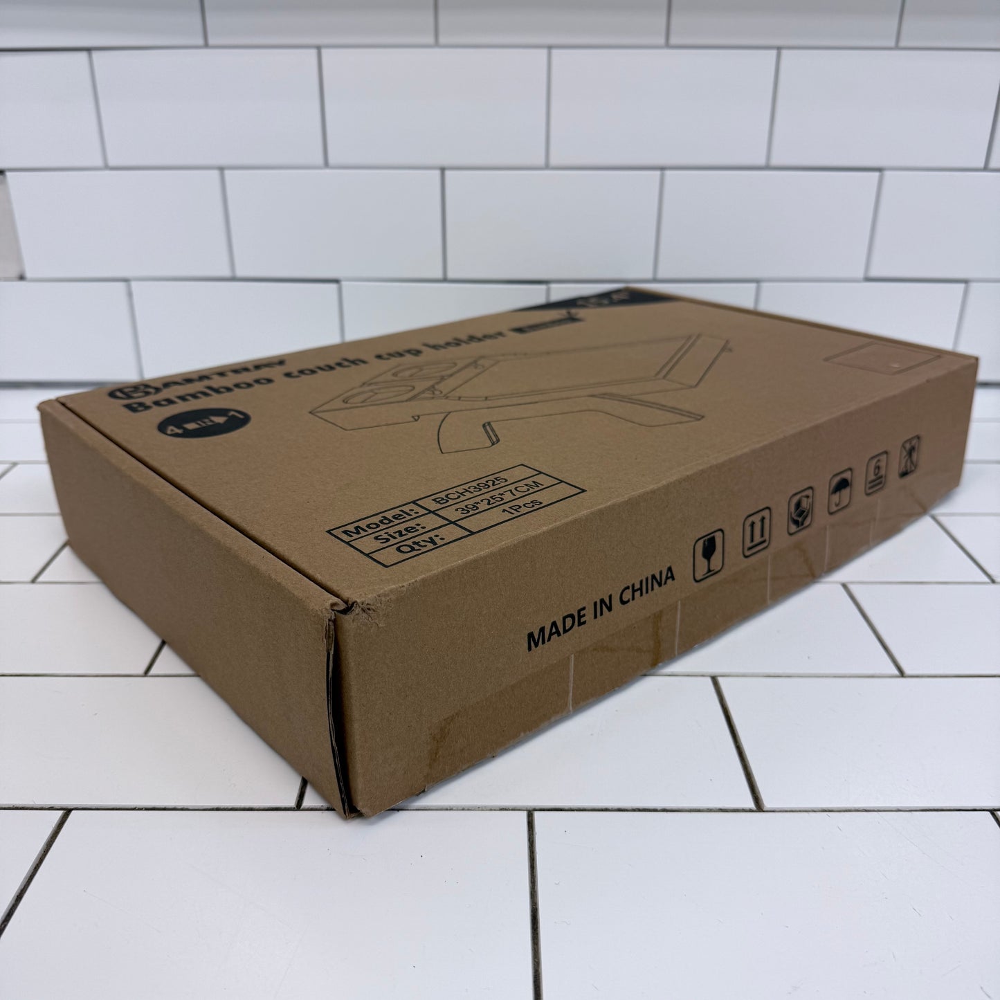 Bamtray Bamboo Couch Cup Holder New in Box