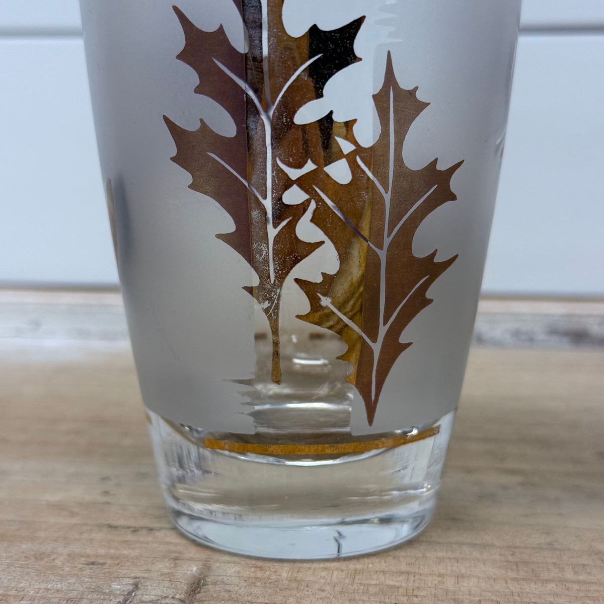 Libbey Golden Foliage Glassware Set of 9 Vintage
