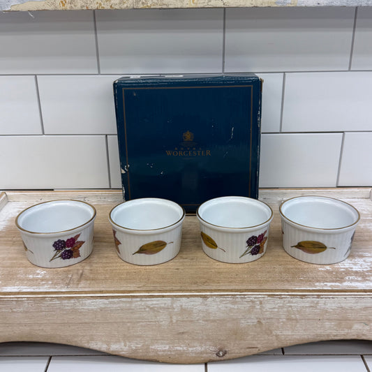 Royal Worcester Evesham Gold Ramekins  Set of 4  Vintage 1960s