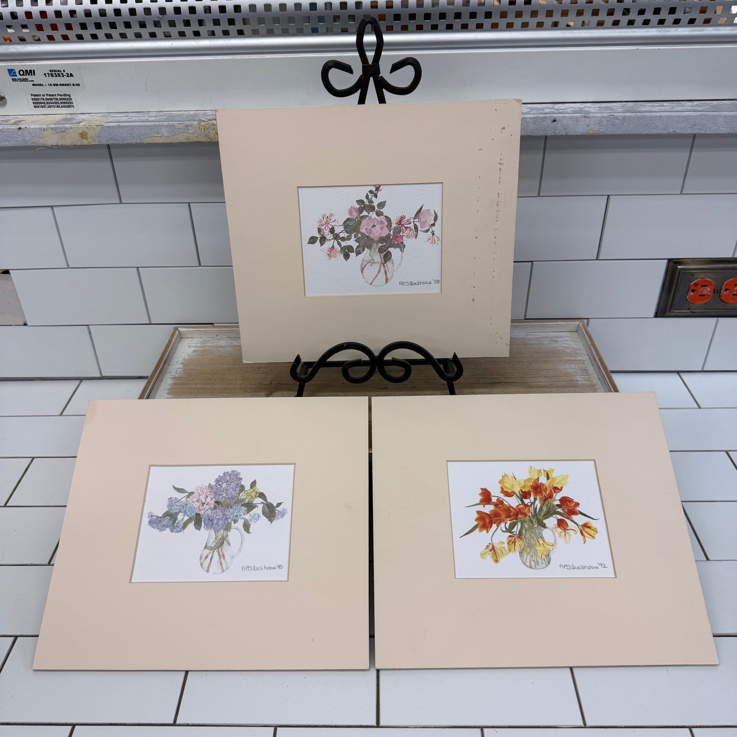 Penny Silverthorne Art Floral Watercolor Prints Set of 3 Signed 1988-92