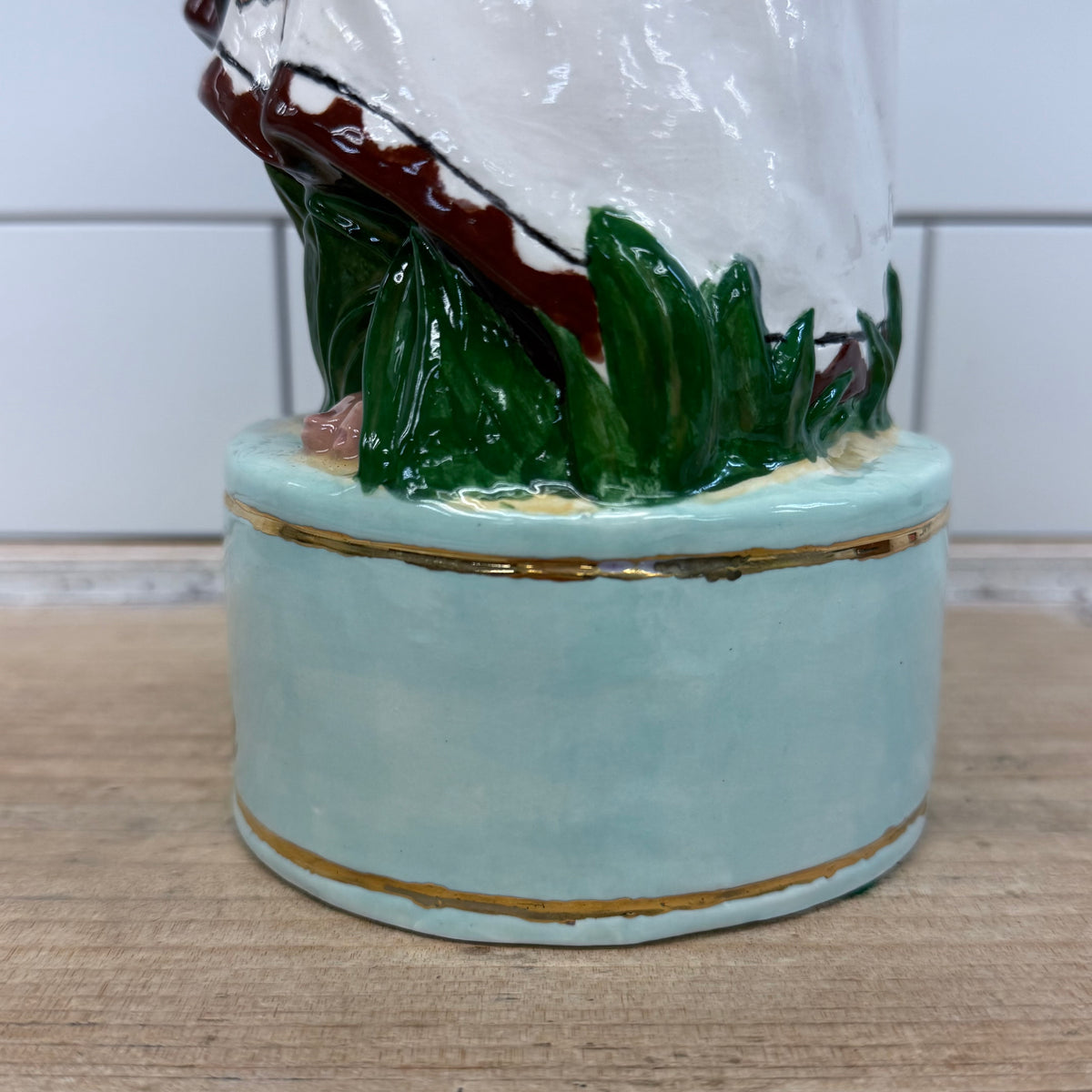 Fire Water Ceramic Figural Decanter R J Ceramics