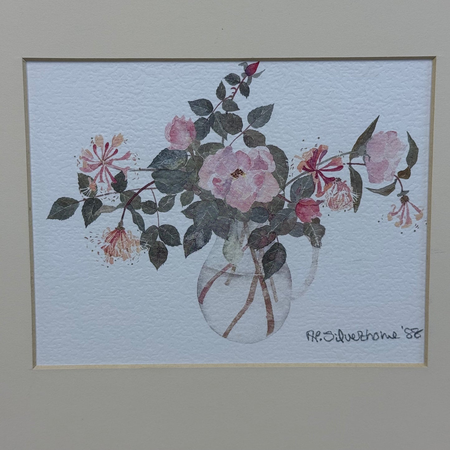 Penny Silverthorne Art Floral Watercolor Prints Set of 3 Signed 1988-92