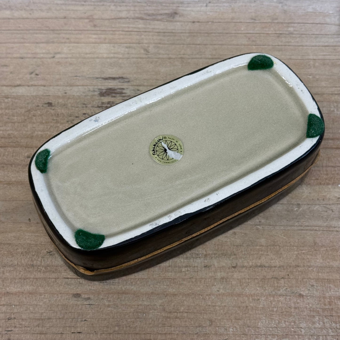 Takahashi Dalmatian Porcelain Trinket Box Japan 1980s Gilded