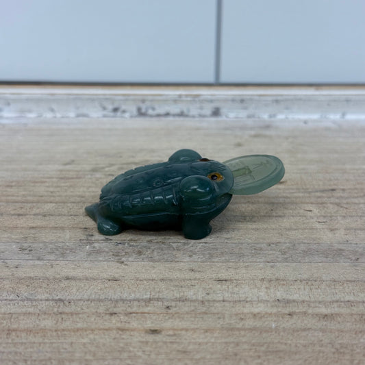 Carved Jade Jin Chan Money Frog Figurine